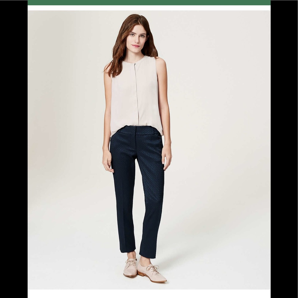 Loft Marisa fit ankle navy pants size 0.